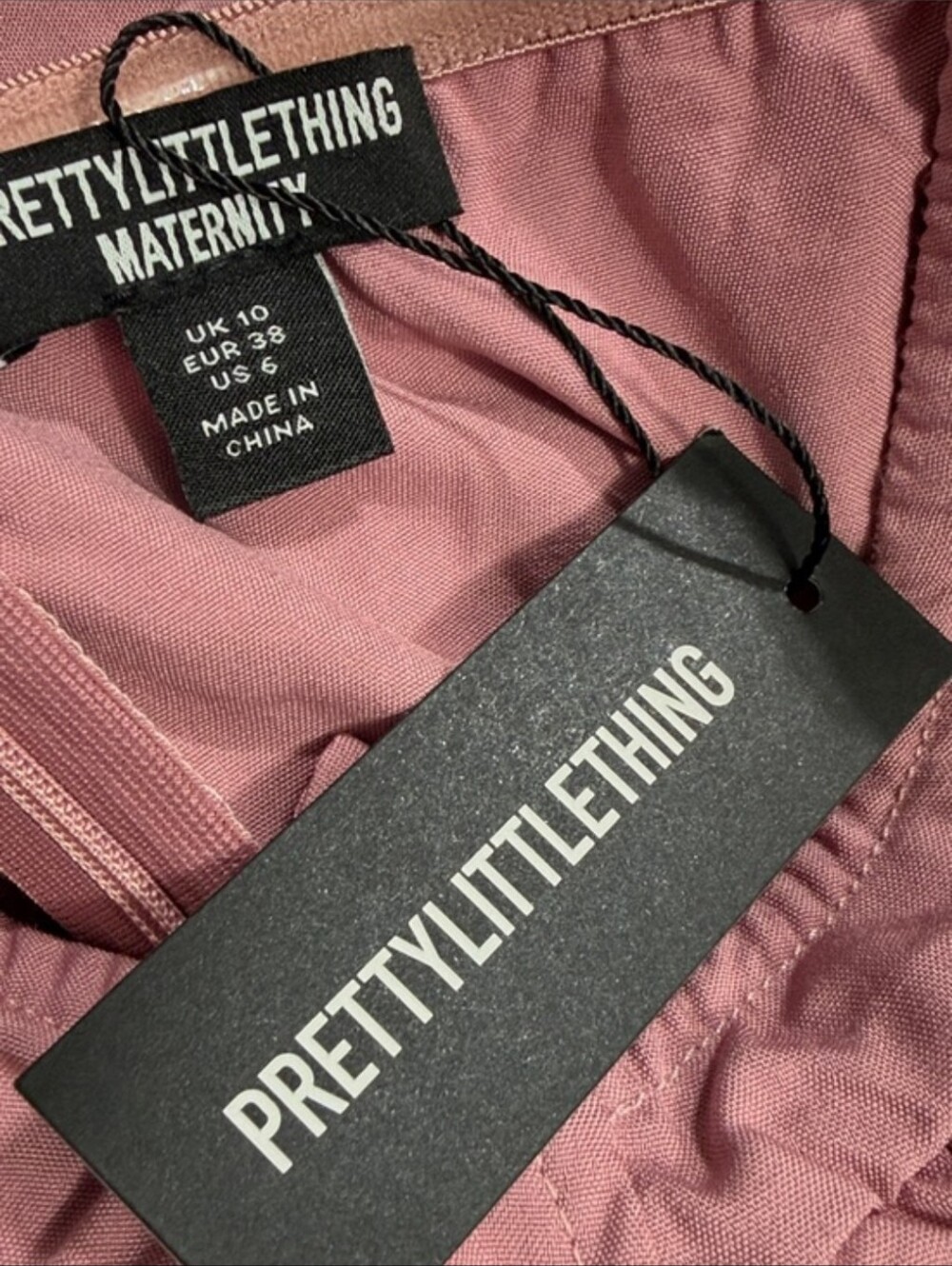 PrettyLittle Thing Maternity Pink Corset Detail Bardot Wide Leg Jumpsuit Size 6 - Picture 4 of 5